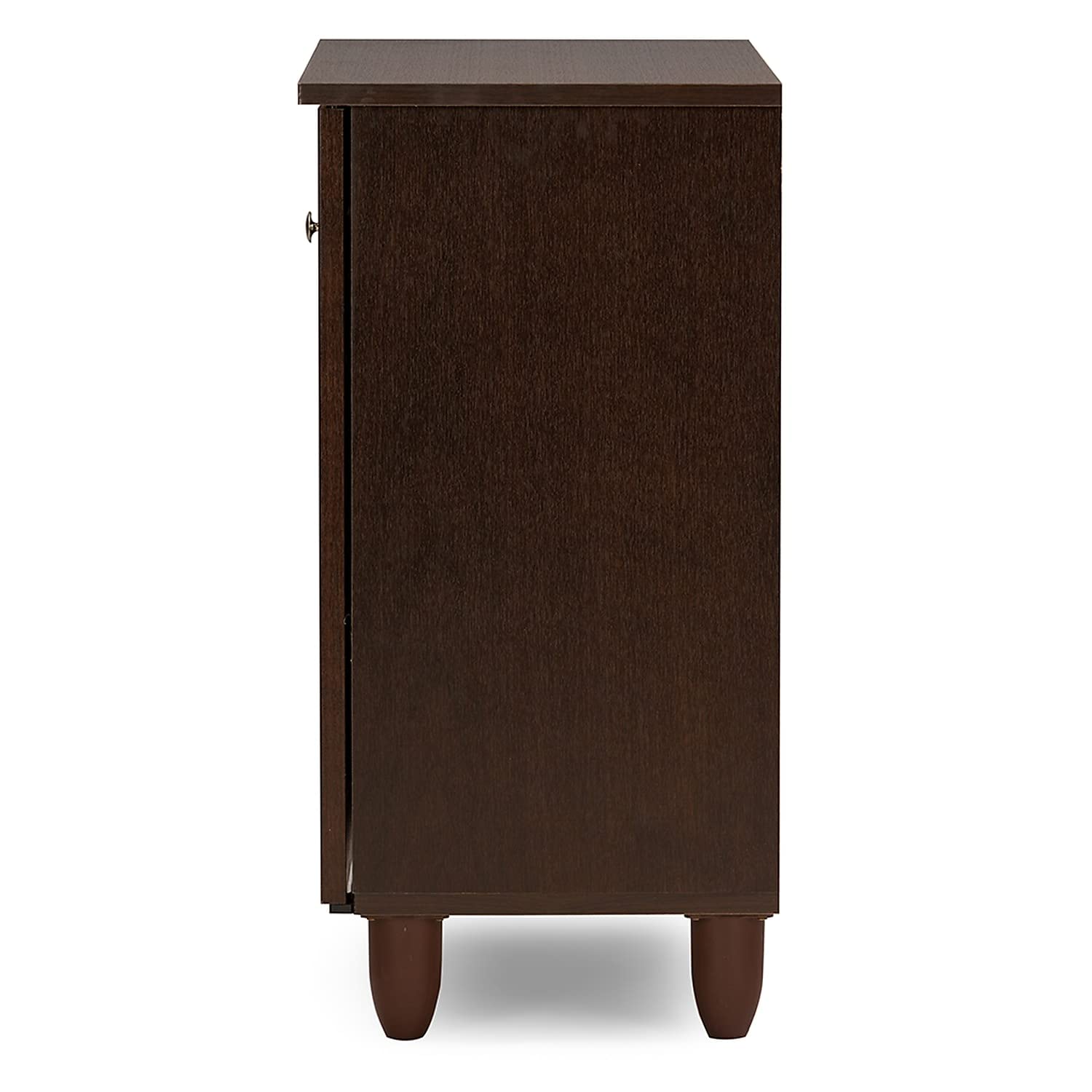2-Door Shoe Storage Cabinet Dark Brown