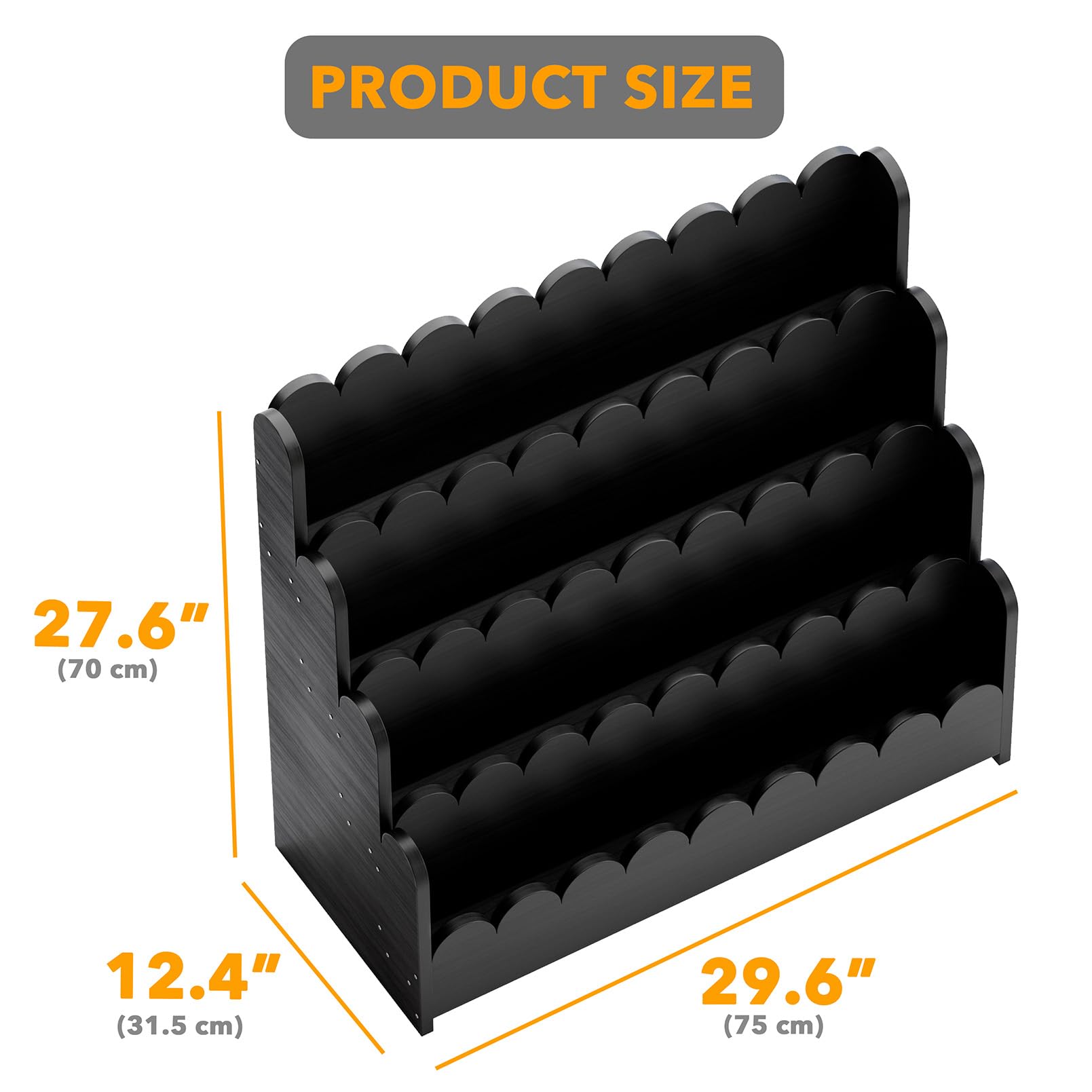 4 Tier Scalloped Montessori Bookshelf
