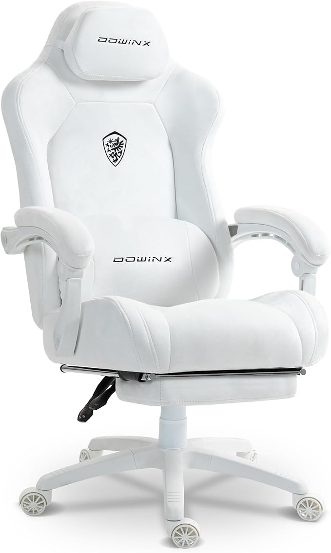 Gaming Chair with Footrest and Massage
