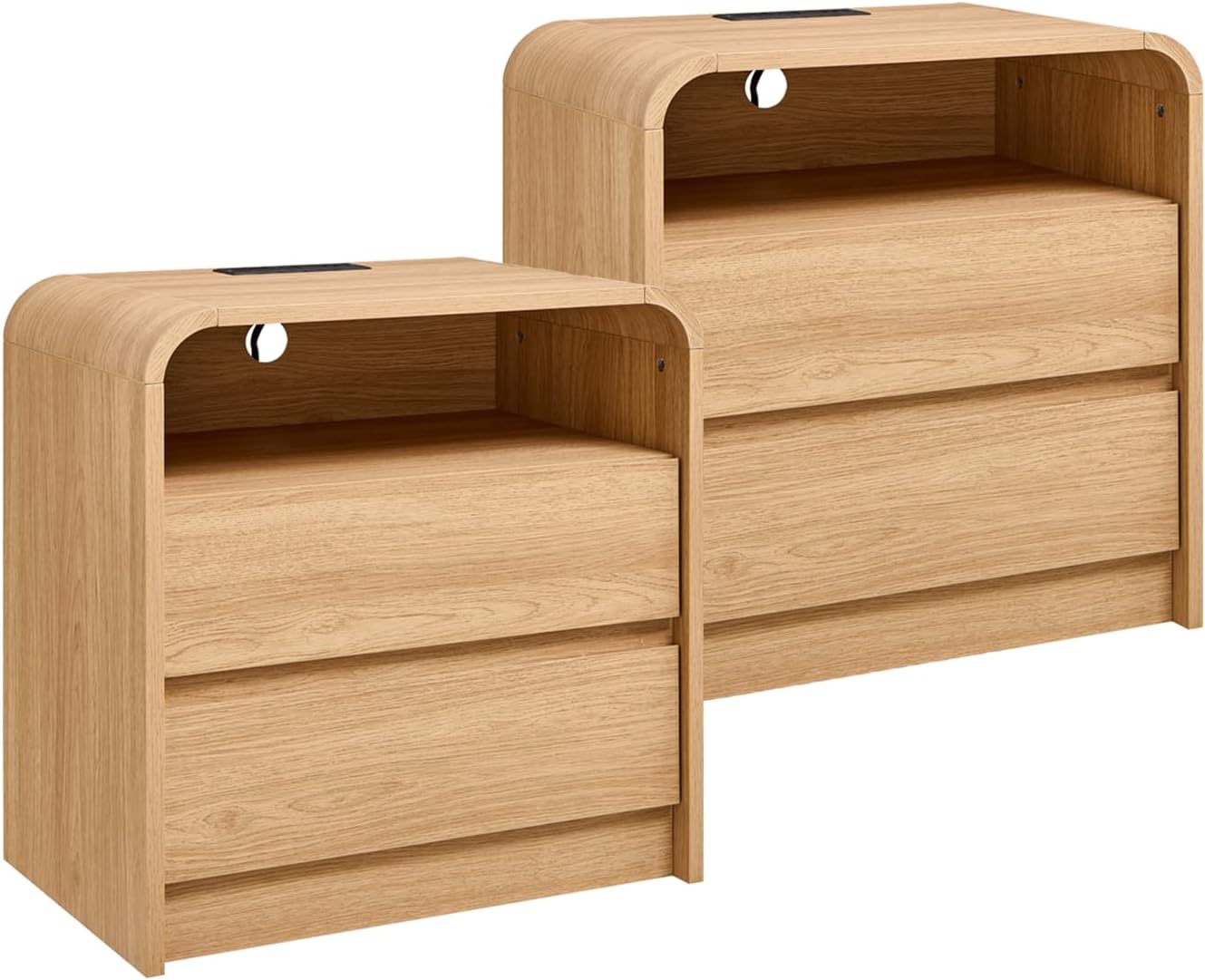 Modern Nightstand with Charging Station