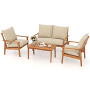 4-Piece Acacia Wood Patio Conversation Set