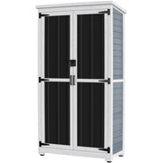 Outdoor Storage Cabinet with Waterproof Roof and Lockable Doors
