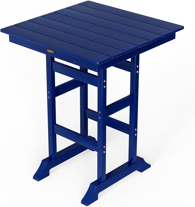 32" Square Outdoor Bar Table with Umbrella Hole