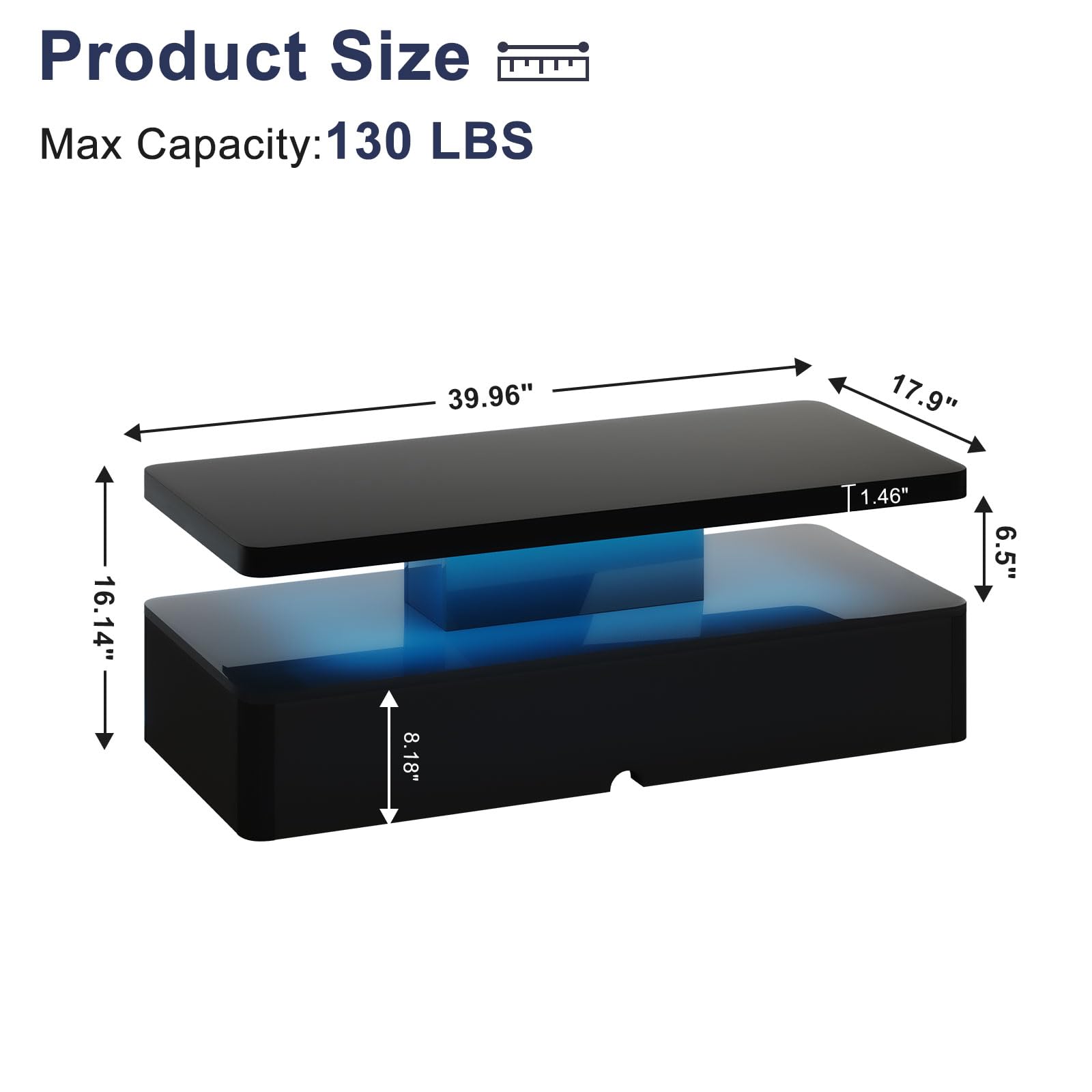 LED Coffee Table with Storage