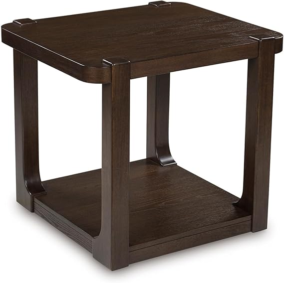 Mid-Century Modern End Table with Lower Shelf