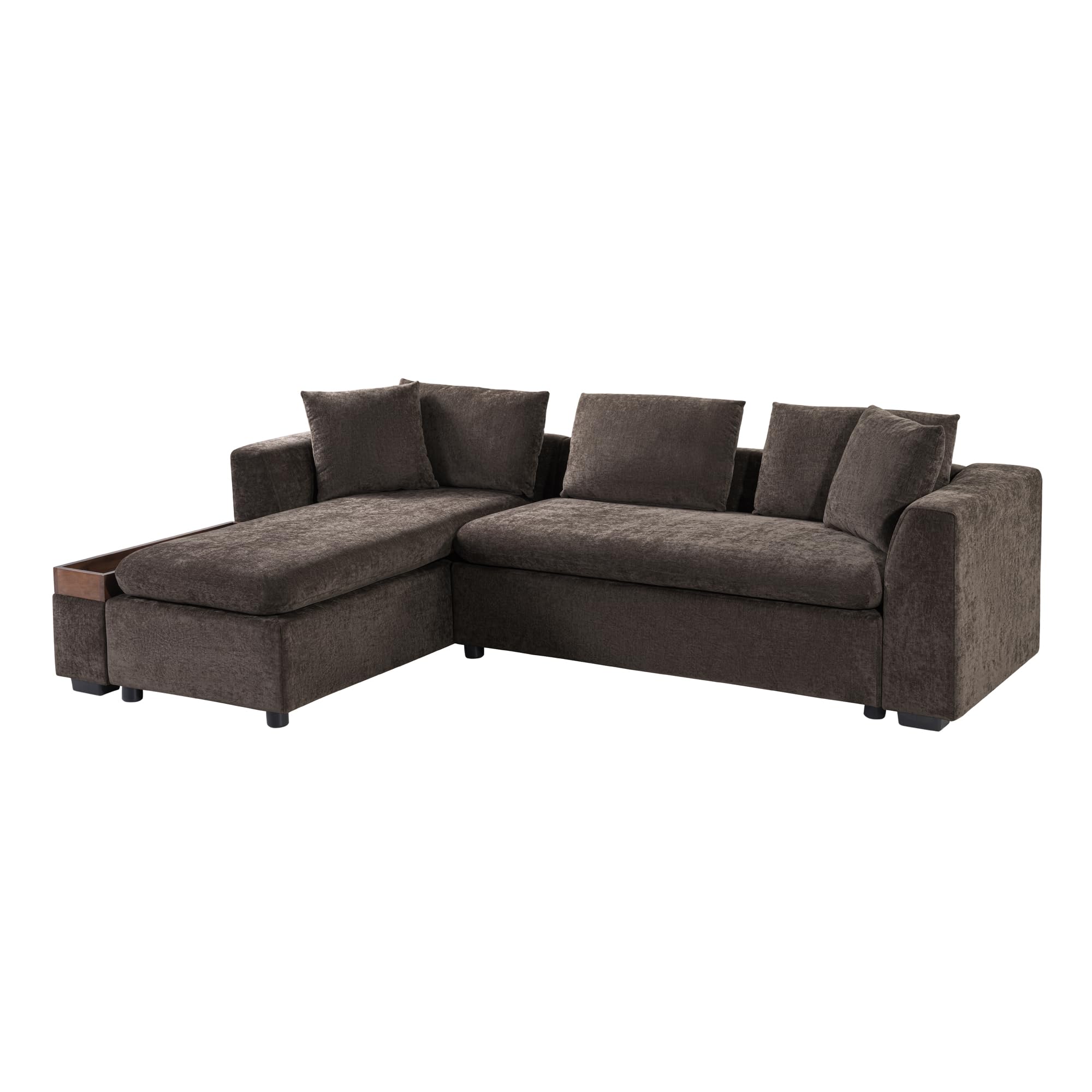 L-Shaped Sectional Sofa with Storage - 93.7" Chenille Fabric