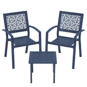 Outdoor Bistro Set for 2 with Stackable Chairs and Coffee Table
