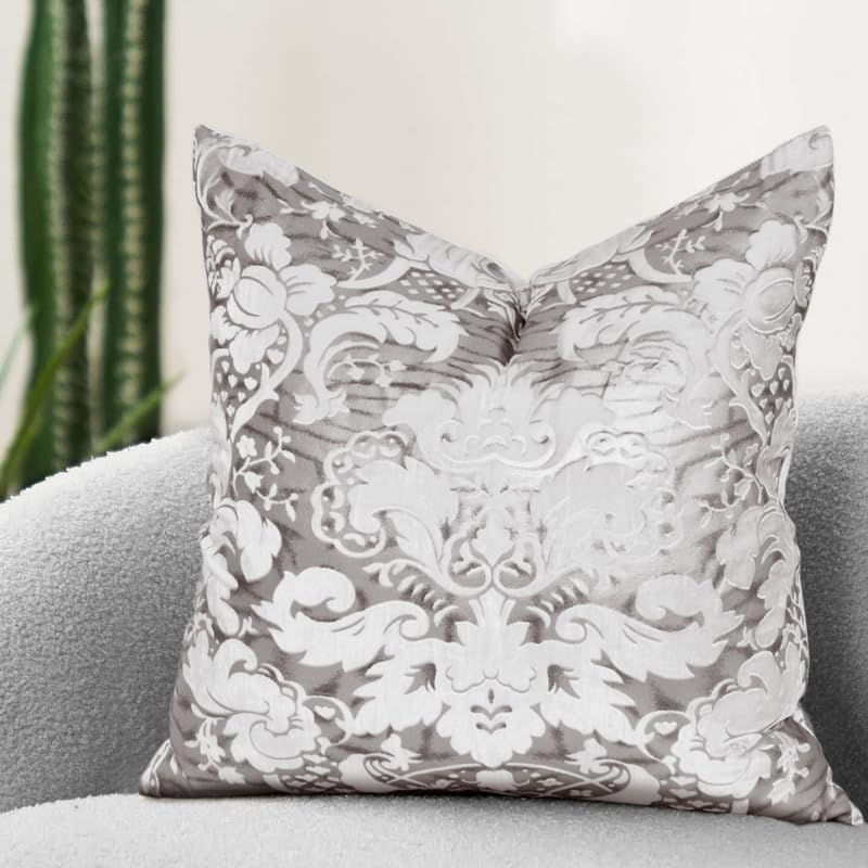 Metallic Embossed Velvet Throw Pillow Set 24x24