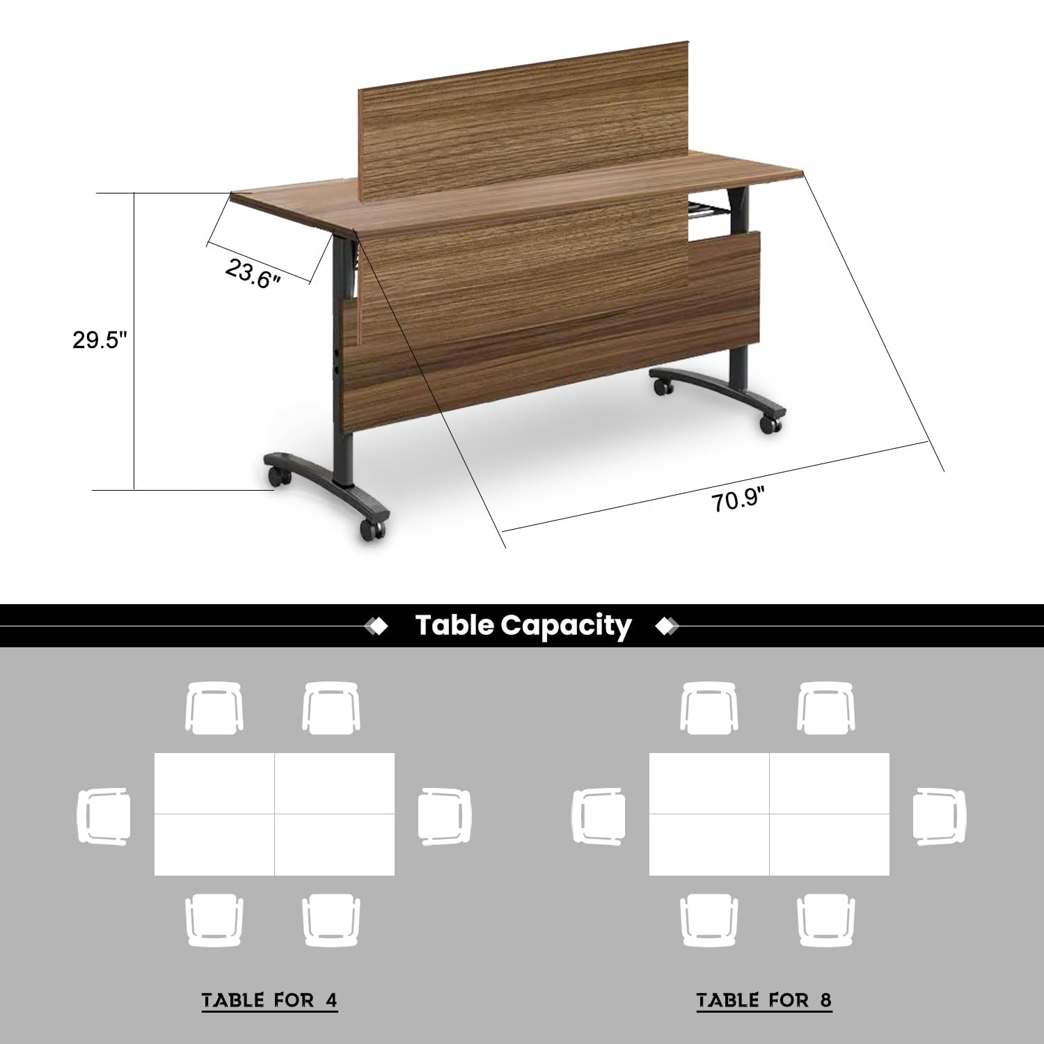 Foldable Conference Table 6ft with Wheels