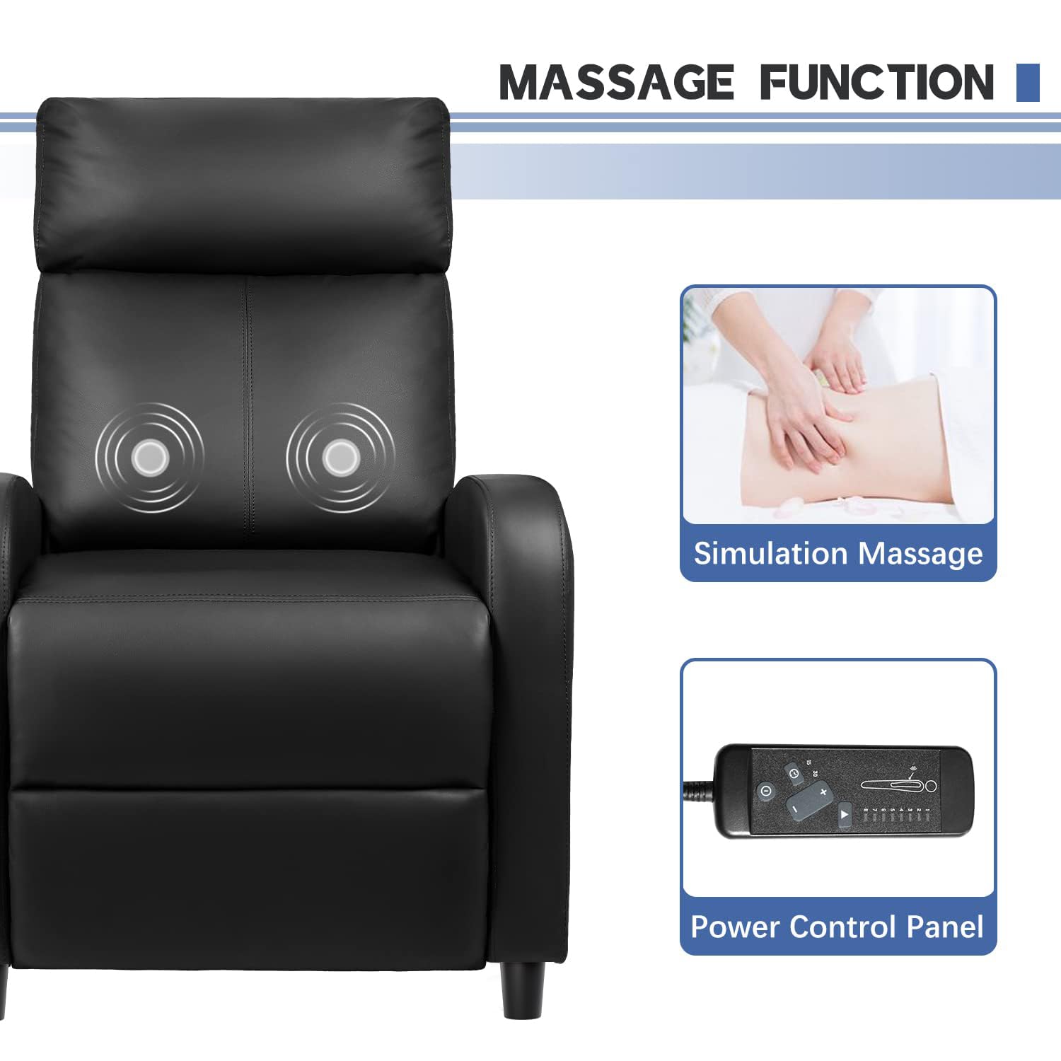 Massage Recliner Chair with Adjustable Footrest