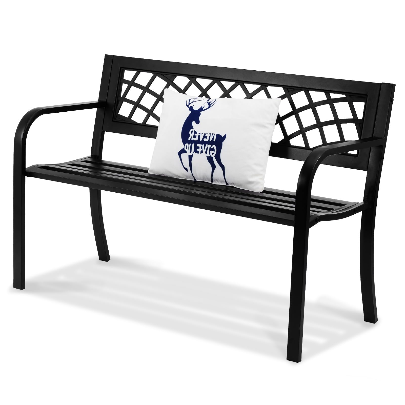46" Outdoor Garden Bench with Mesh Pattern