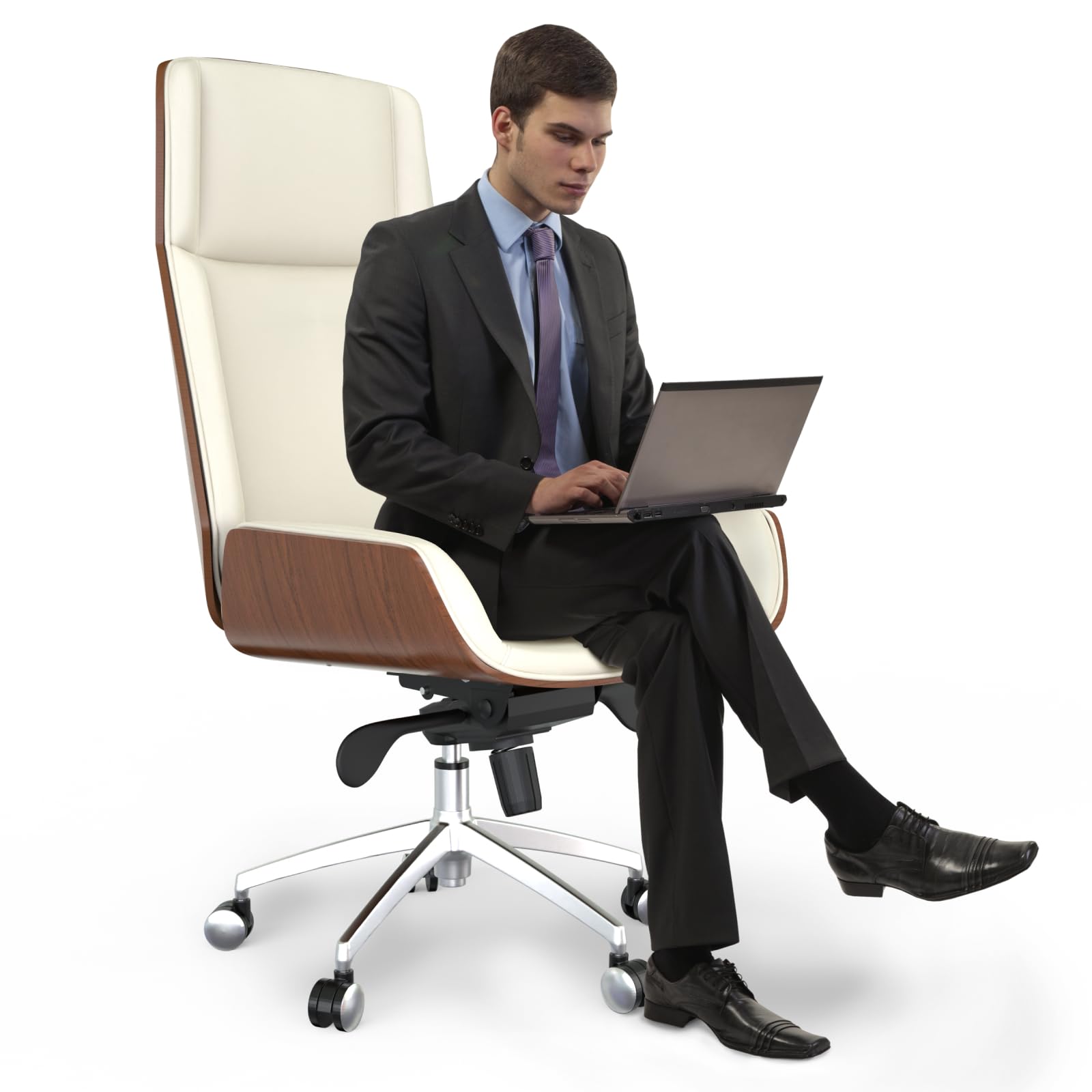 Luxury Wooden Swivel Executive Office Chair