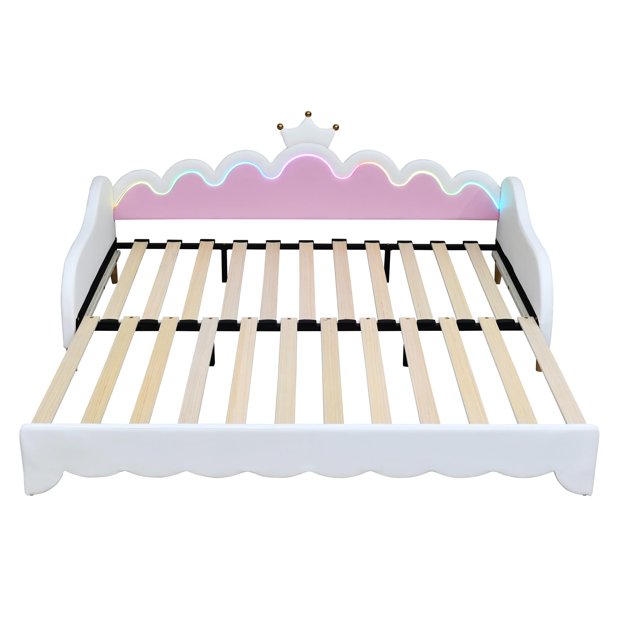 Twin Size Princess Daybed with Crown Headboard