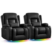 Swivel Recliner Chair with LED Lighting
