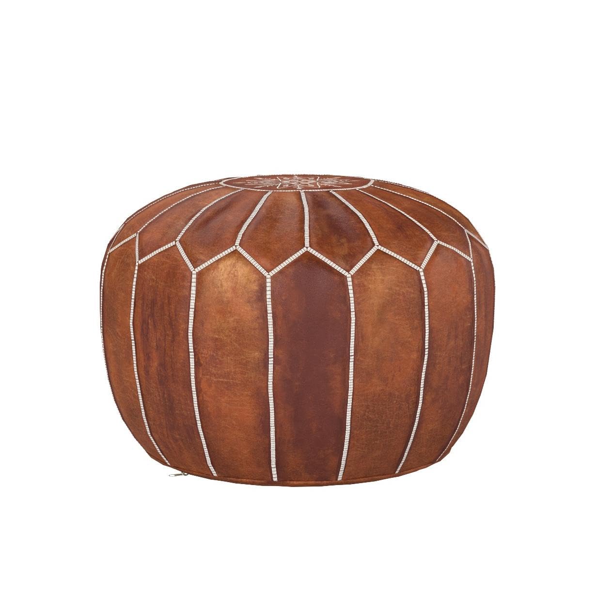 Handmade Moroccan Leather Pouf Ottoman