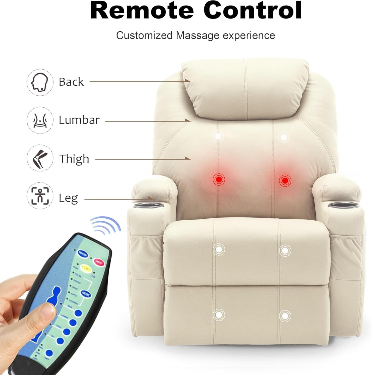 Power Lift Recliner Chair with Massage and Heating