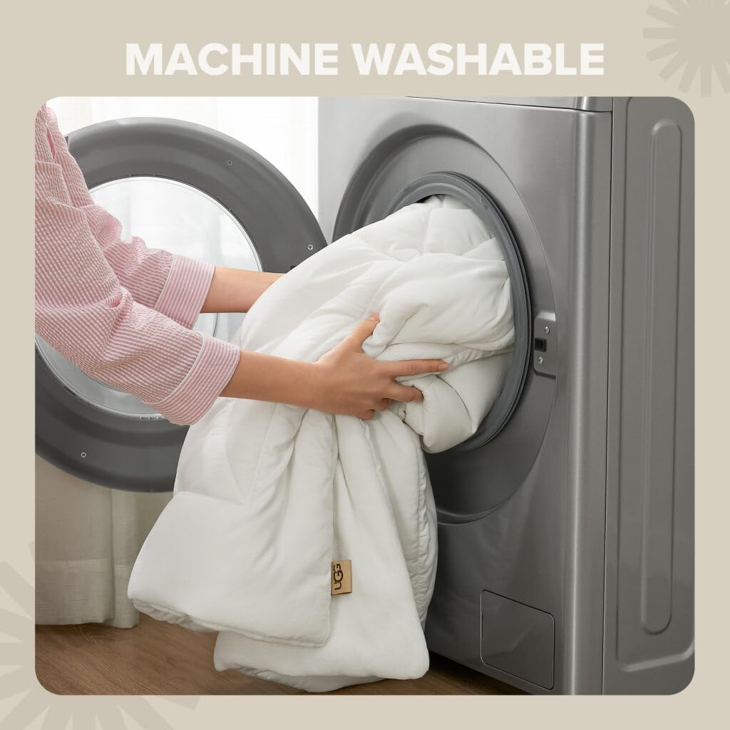 King Comforter Set 3-Piece Reversible Plush Bedding Snow White