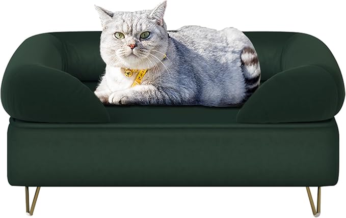 Velvet Pet Sofa Bed with Wooden Frame
