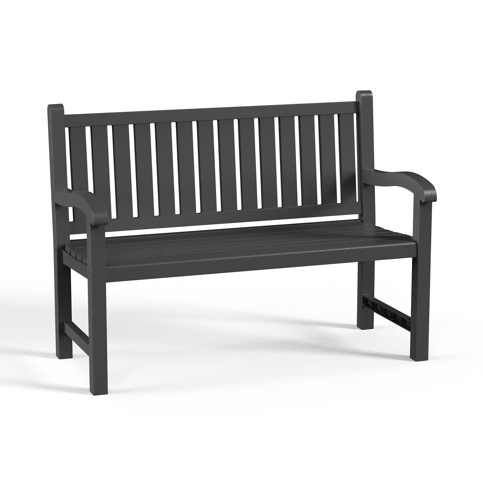 Outdoor Waterproof Garden Bench - 2 Person Resin Patio Seating