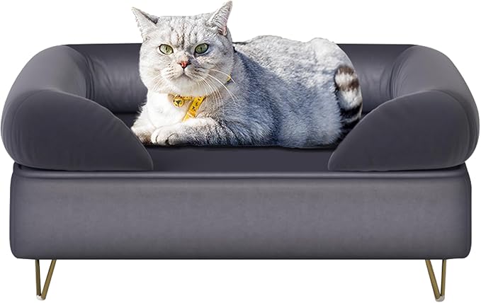 Velvet Pet Sofa Bed with Wooden Frame