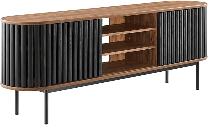 71" TV Stand - Walnut Black