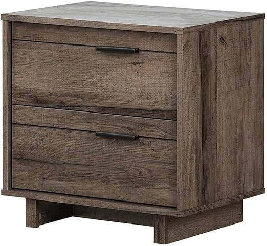 2-Drawer Nightstand Gray Oak