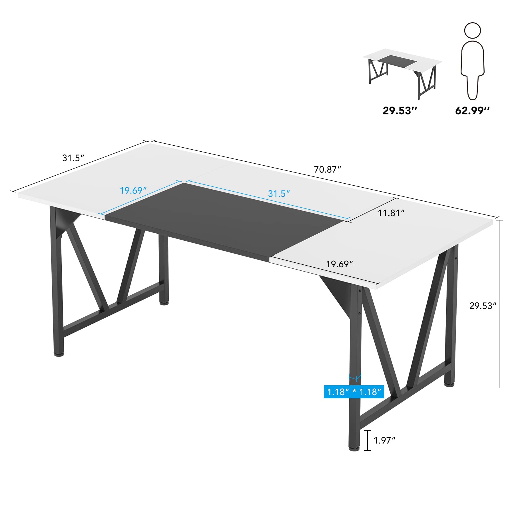 6FT Conference Table with Splicing Board