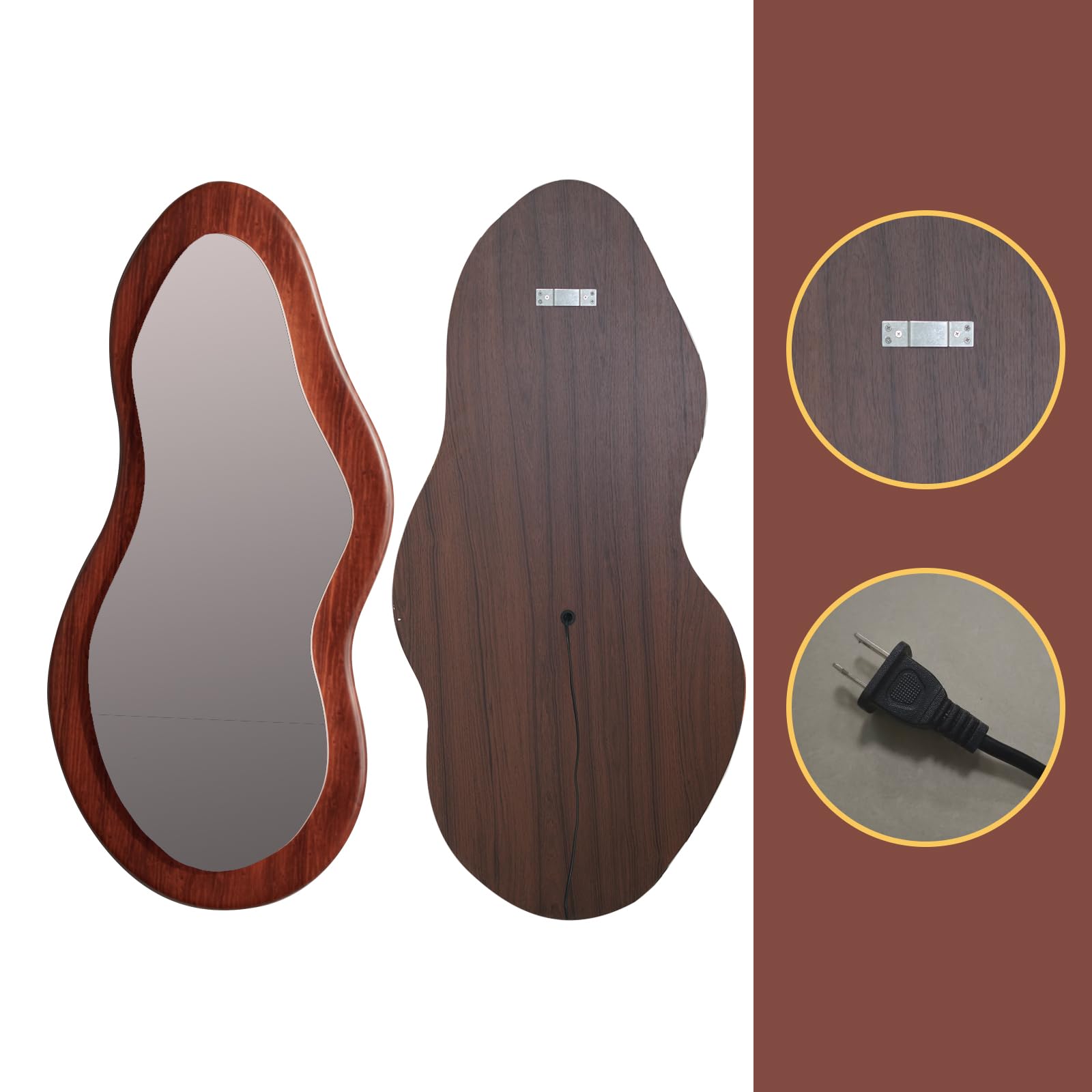 48" LED Wooden Full Length Mirror