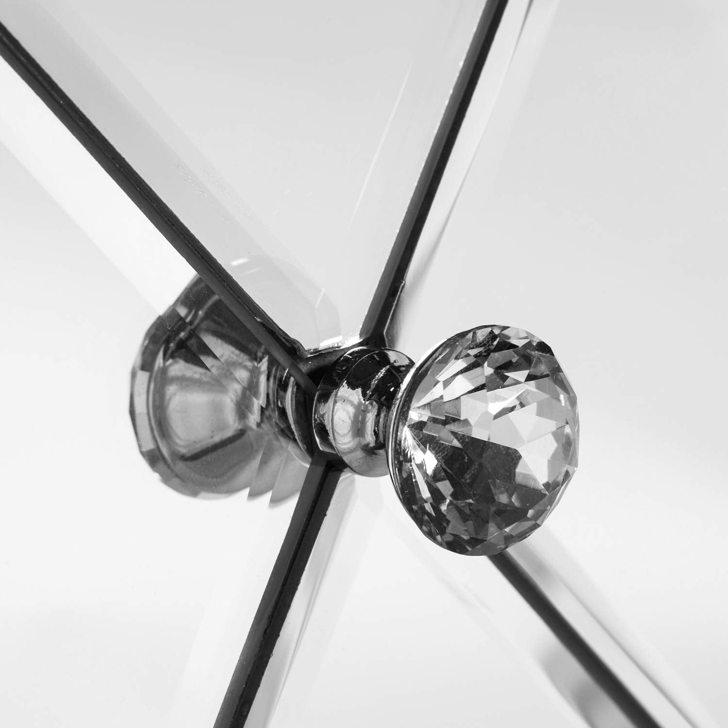 Mirrored Nightstand with Drawer and Two Doors