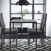 5-Piece Glass Dining Table Set with Metal Frame Chairs
