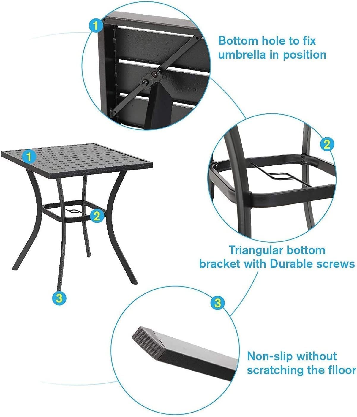 Outdoor Bar Set with Swivel Stools and Table