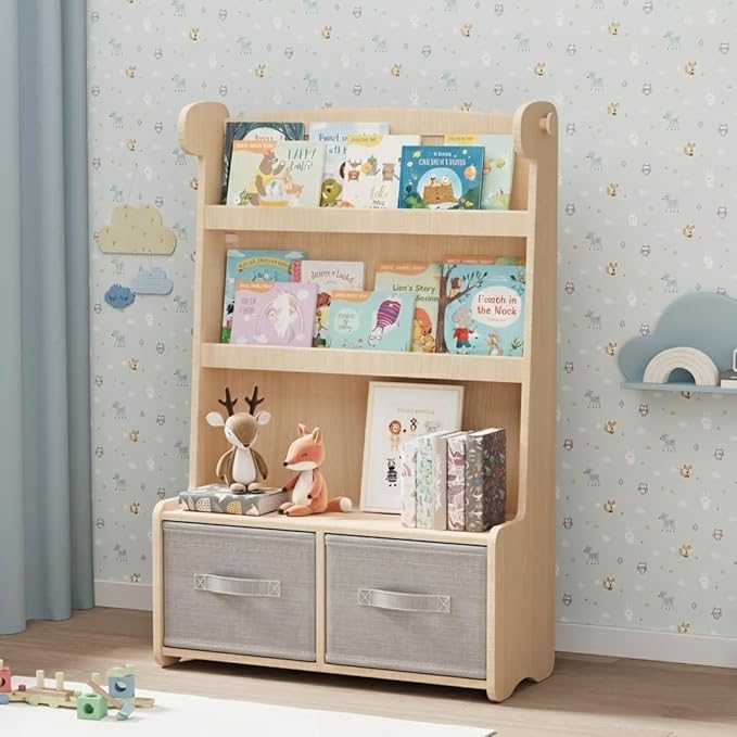Giraffe Kids Bookshelf and Toy Storage Organizer