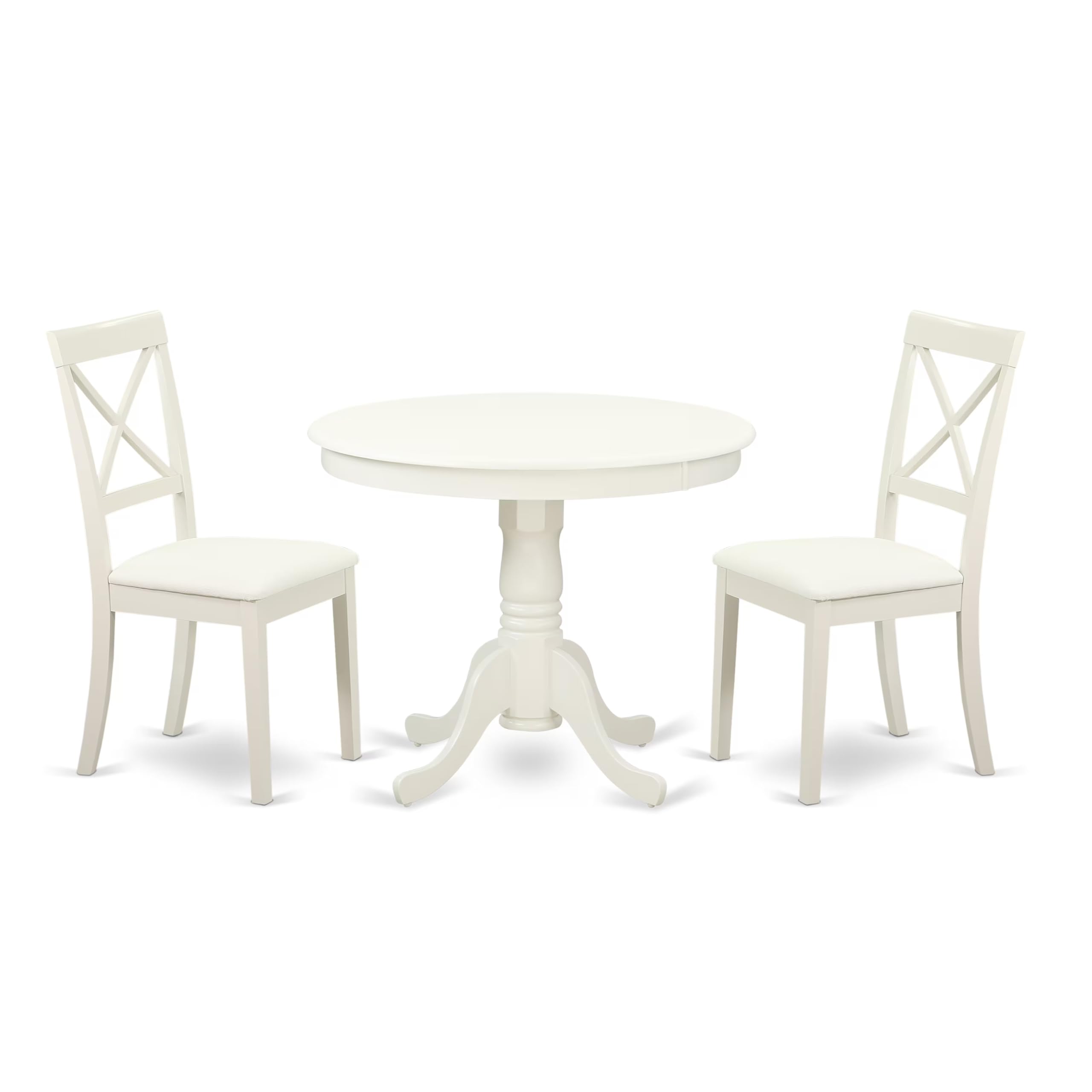 3-Piece Round Dining Table Set with Pedestal