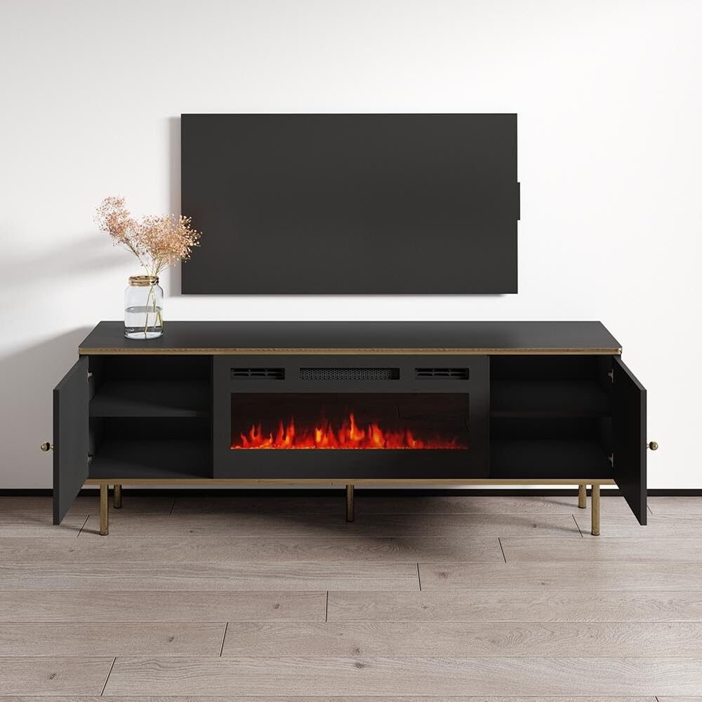 63" Electric Fireplace TV Stand with Multi-Color Flame