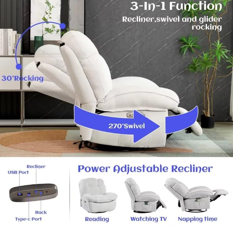 Electric Lift Recliner Chair with Massage and Heat
