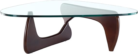 Mid-Century Modern Coffee Table with Glass Top