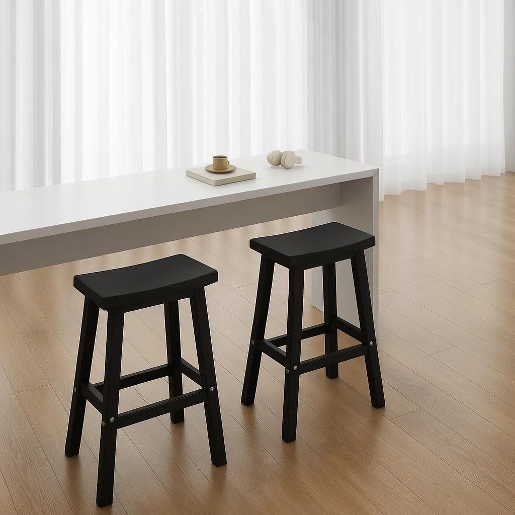 Outdoor Bar Stools Set of 4 - 29 Inch Saddle Seat