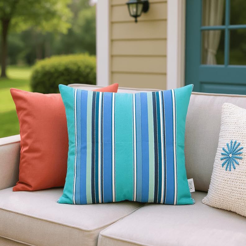 Sunbrella Square Throw Pillows Set of 4 - 17x17 Outdoor Cushions
