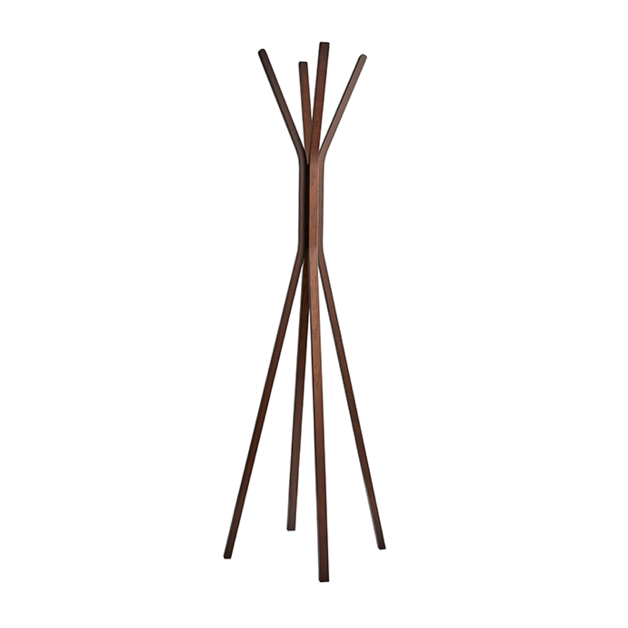 Toby Coat Rack with Natural Oak Finish - 6 Hooks, 68.25" Tall