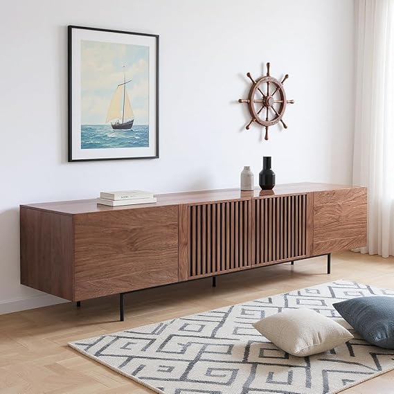 Mid-Century Modern Extendable TV Stand with Storage