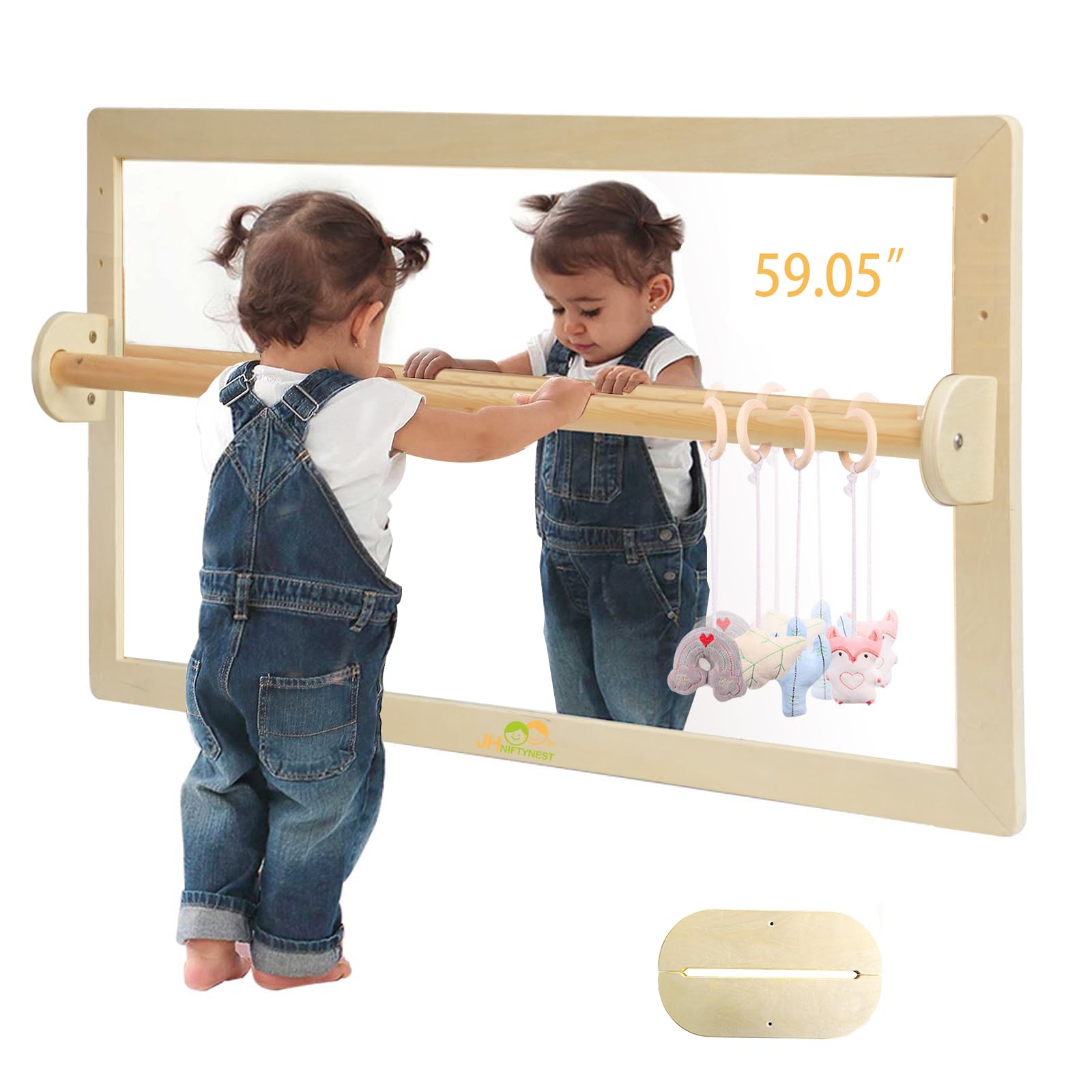 Montessori Toddler Coordination Mirror with Pull-Up Bar