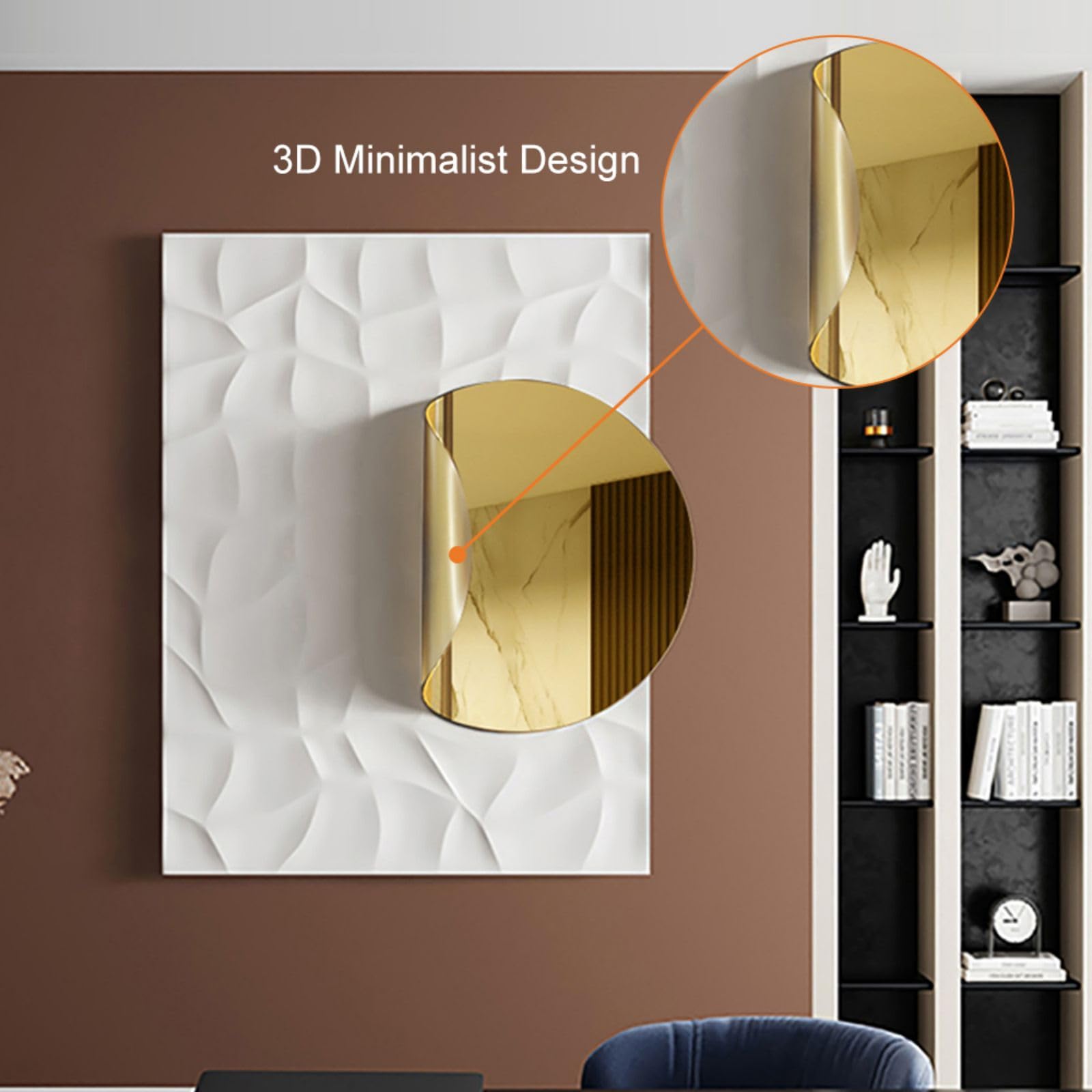 Large Modern Metal Wall Art 3D Geometric Gold Abstract Rectangle Wall Sculpture