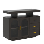 LED Coffee Bar Cabinet with Charging Station