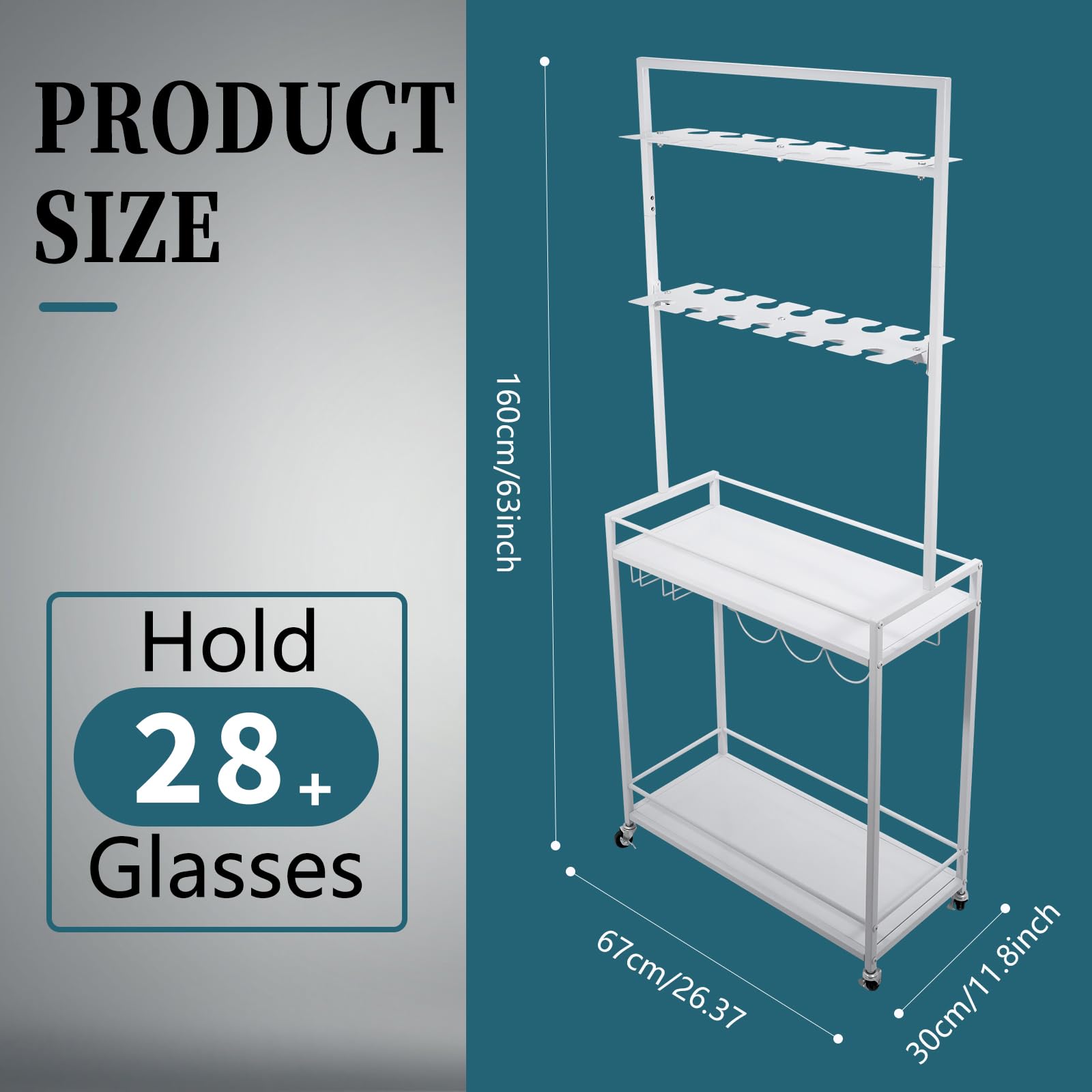 2-Tier Mobile Champagne Wall Holder