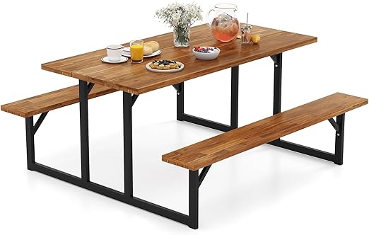 Hexagonal Picnic Table with Benches