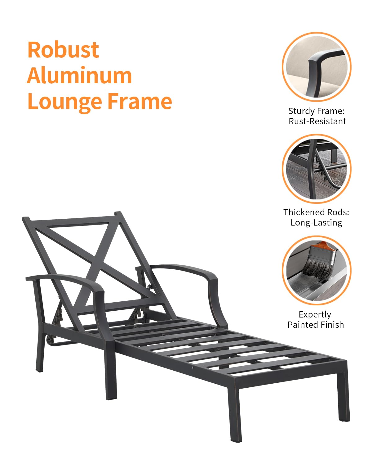 2-Piece Aluminum Patio Chaise Lounge Set with Cushions