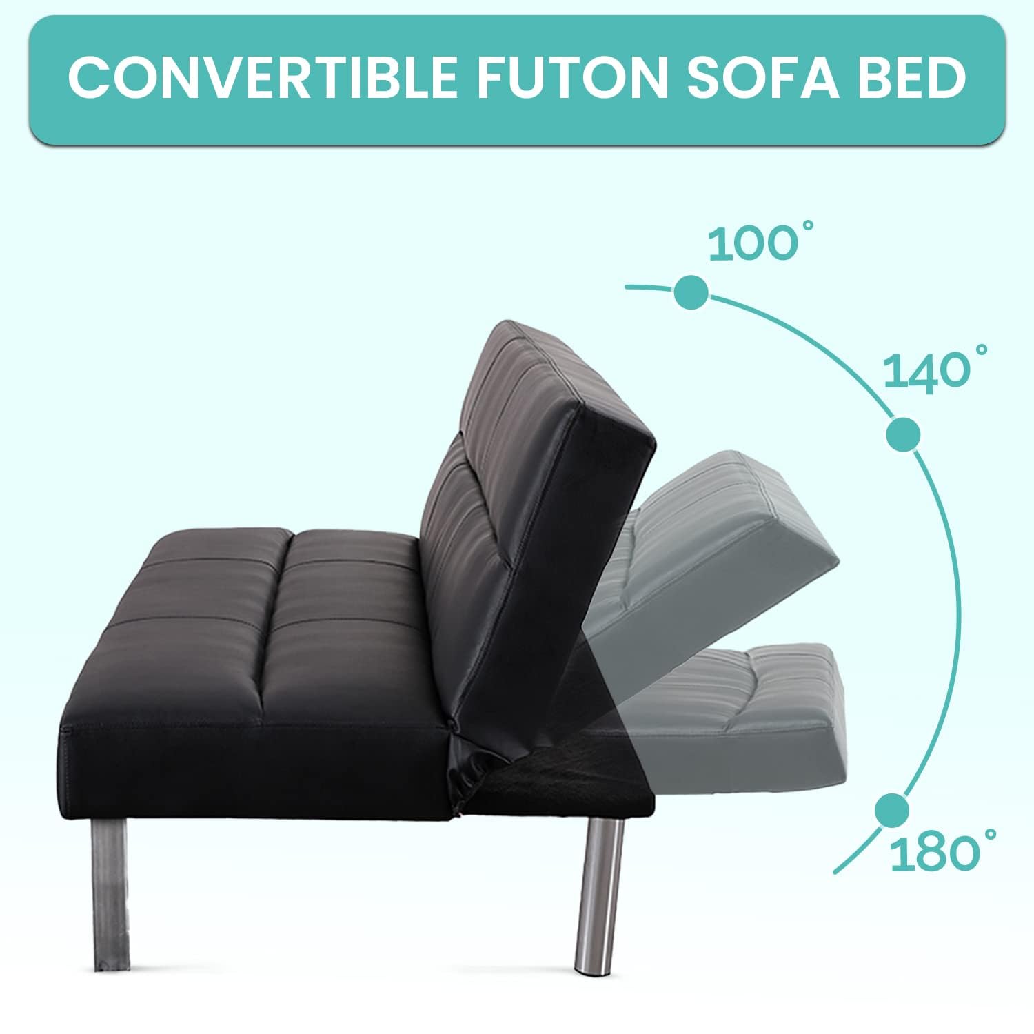 3-in-1 Convertible Futon Sofa Bed