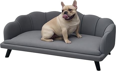 Velvet Large Dog Couch with Foam Cushion