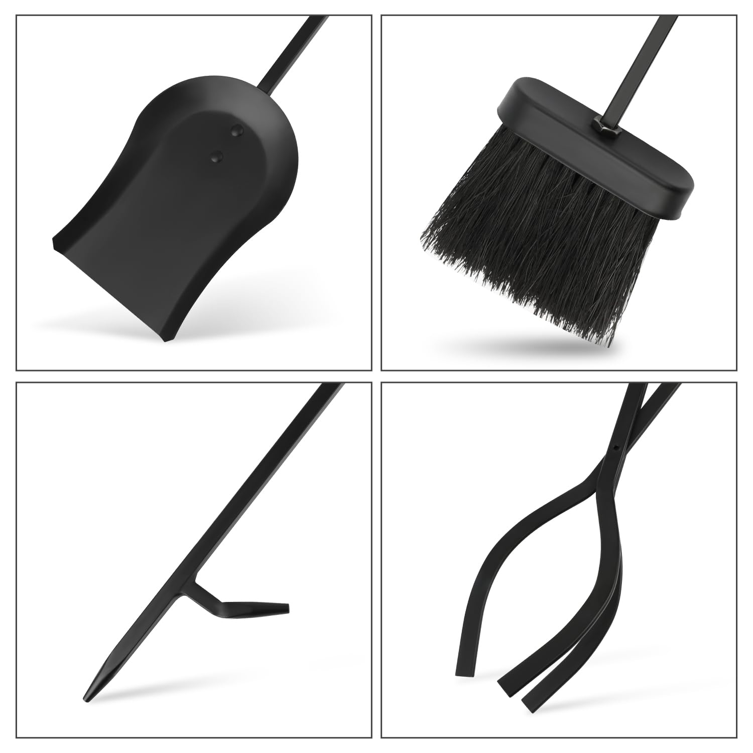 5-Piece Fireplace Tool Set with Stand