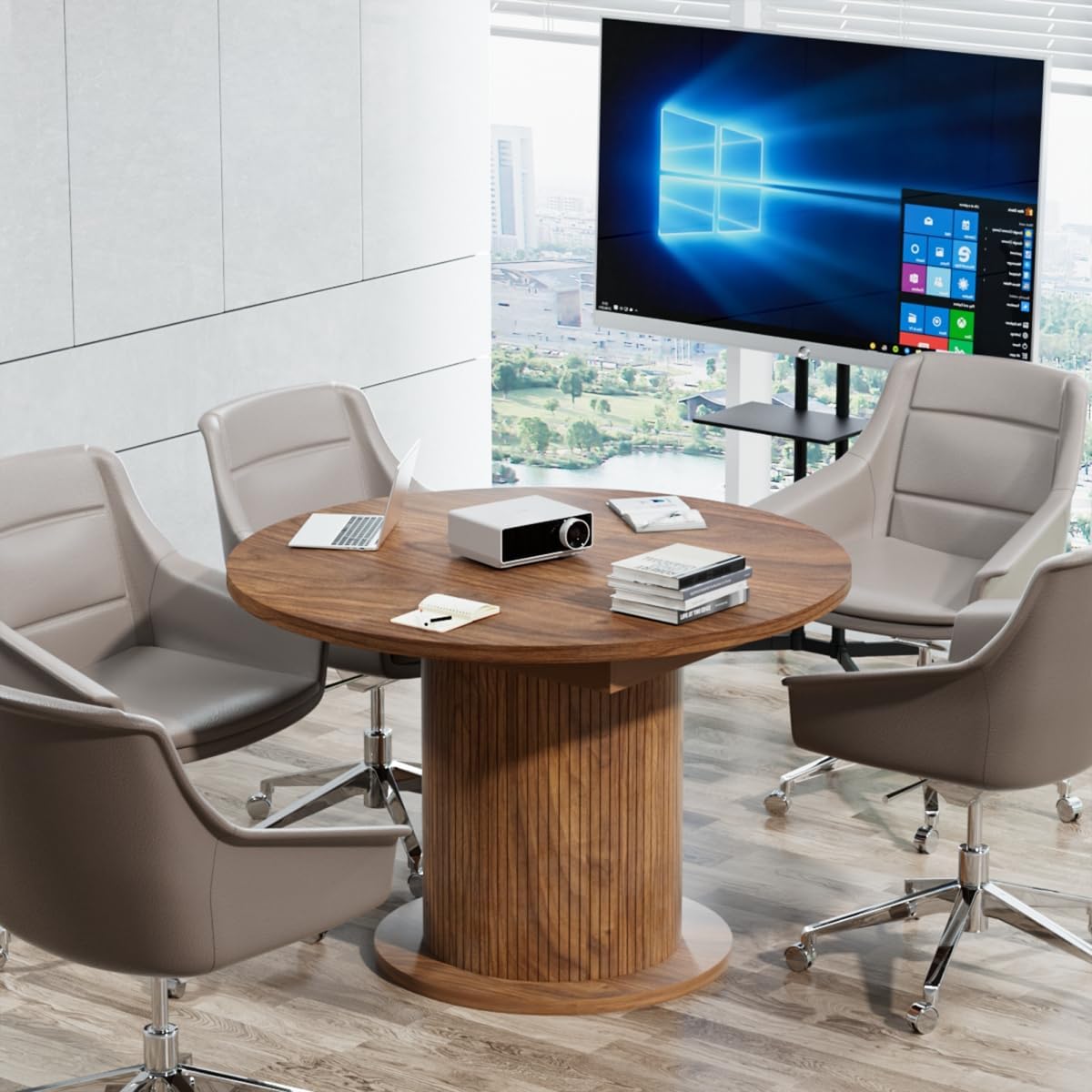 Adjustable Round Conference Table 4-6 People
